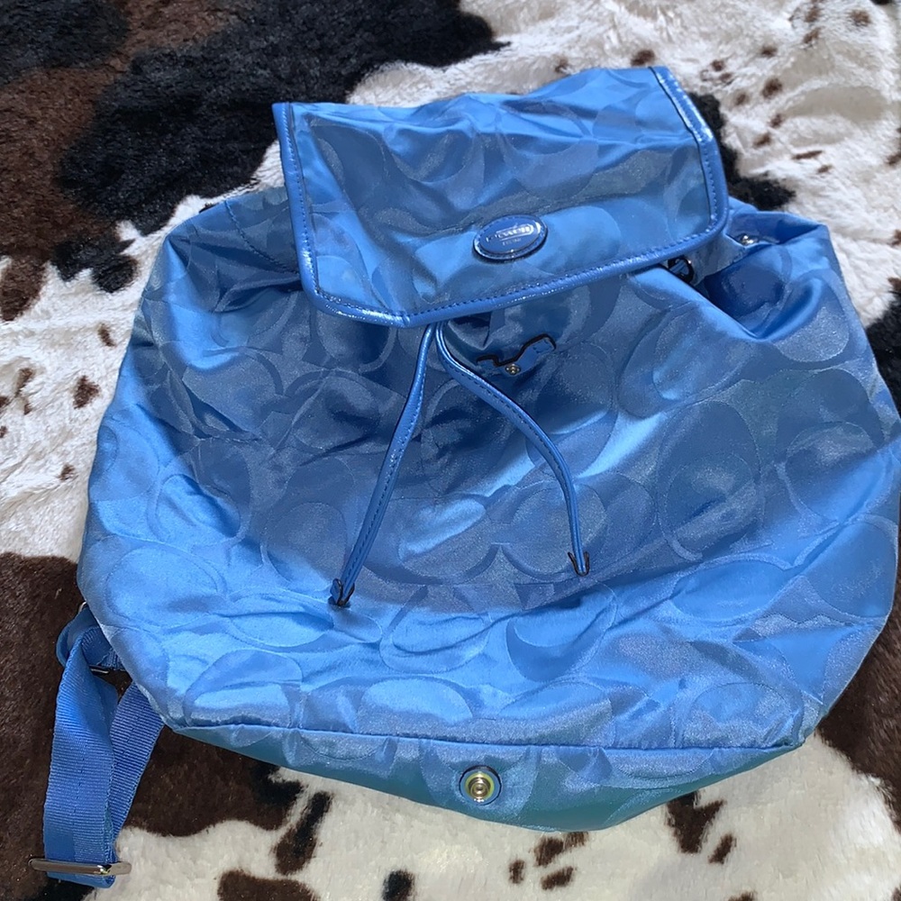 Great condition blue Coach backpack purse